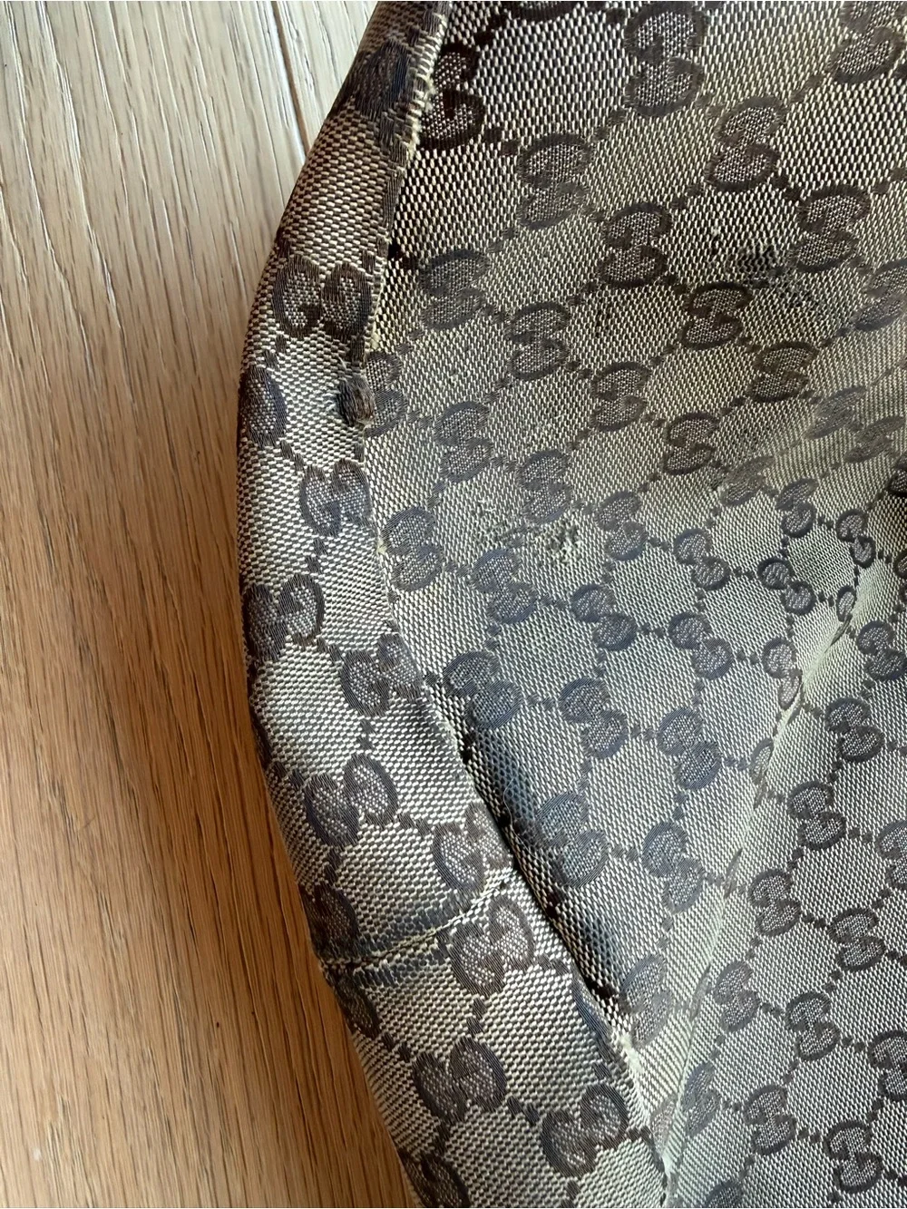 Gucci Beige Brown GG Canvas Shoulder Bag